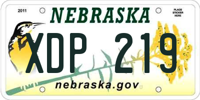 NE license plate XDP219