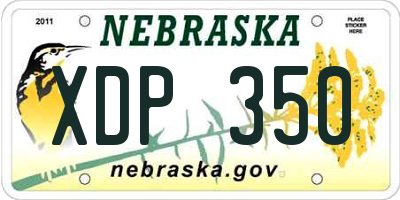 NE license plate XDP350