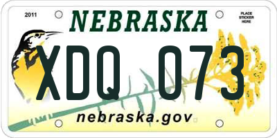 NE license plate XDQ073