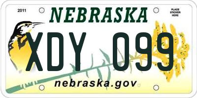 NE license plate XDY099
