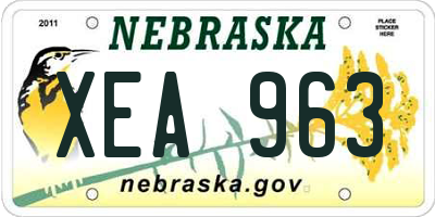 NE license plate XEA963