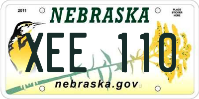 NE license plate XEE110