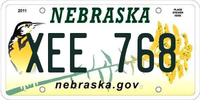 NE license plate XEE768