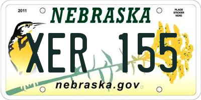 NE license plate XER155