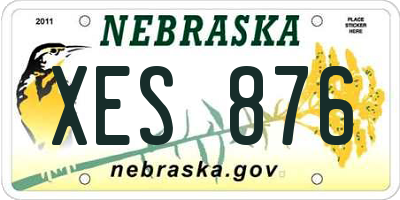 NE license plate XES876
