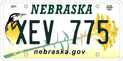 NE license plate XEV775