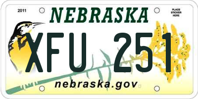 NE license plate XFU251