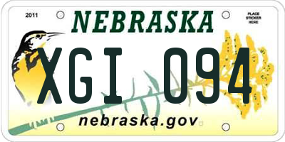 NE license plate XGI094