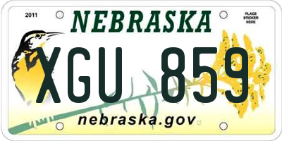 NE license plate XGU859