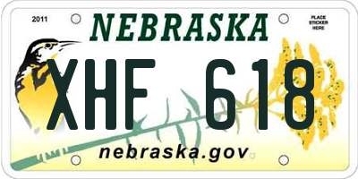 NE license plate XHF618