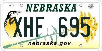 NE license plate XHF695