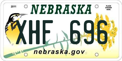 NE license plate XHF696