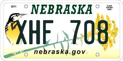 NE license plate XHF708