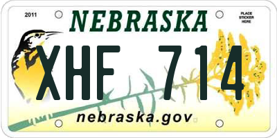 NE license plate XHF714