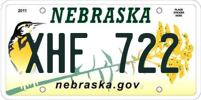 NE license plate XHF722
