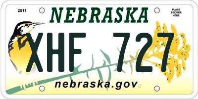 NE license plate XHF727