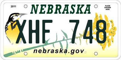 NE license plate XHF748