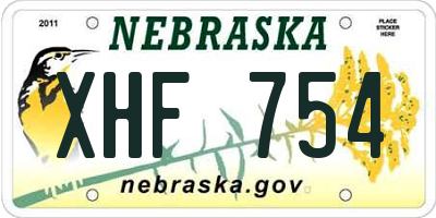 NE license plate XHF754