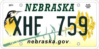 NE license plate XHF759