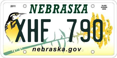 NE license plate XHF790