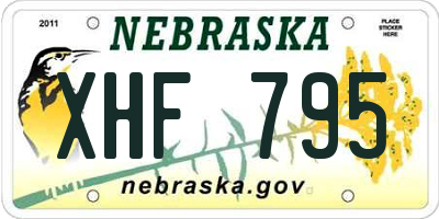 NE license plate XHF795