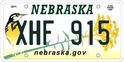 NE license plate XHF915