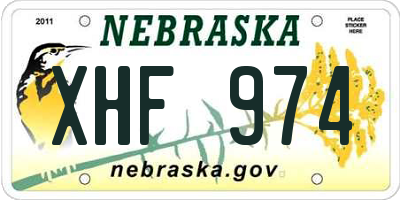 NE license plate XHF974
