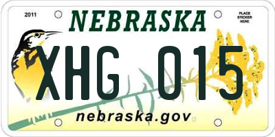 NE license plate XHG015