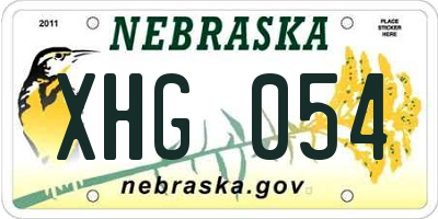 NE license plate XHG054