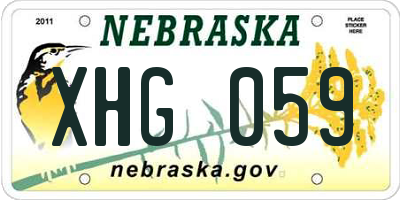 NE license plate XHG059
