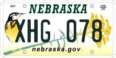 NE license plate XHG078