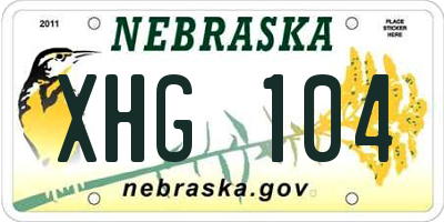 NE license plate XHG104