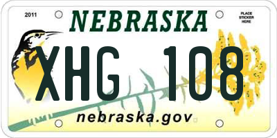 NE license plate XHG108