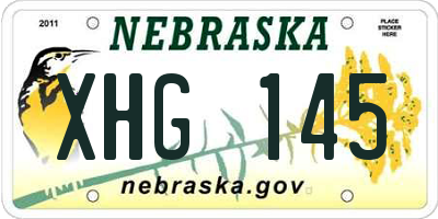 NE license plate XHG145