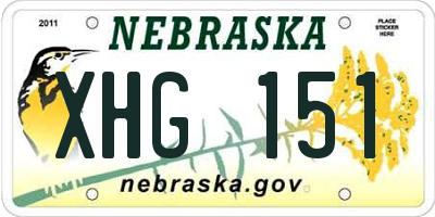 NE license plate XHG151
