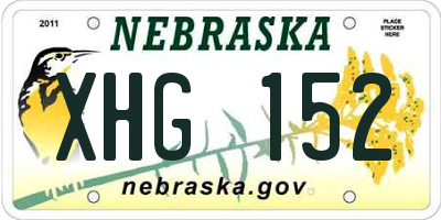 NE license plate XHG152