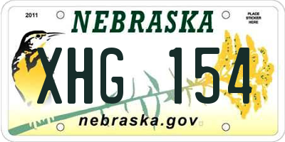 NE license plate XHG154
