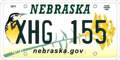 NE license plate XHG155