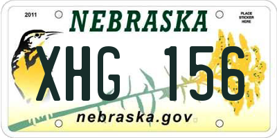 NE license plate XHG156
