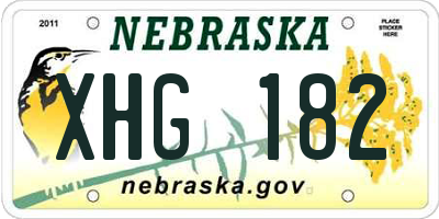 NE license plate XHG182