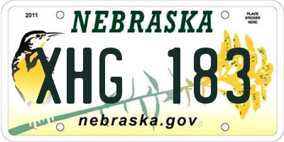 NE license plate XHG183