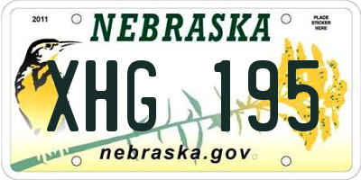 NE license plate XHG195