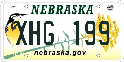 NE license plate XHG199