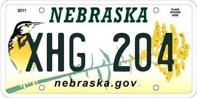 NE license plate XHG204