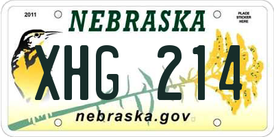 NE license plate XHG214