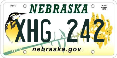 NE license plate XHG242