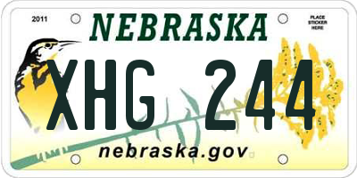 NE license plate XHG244