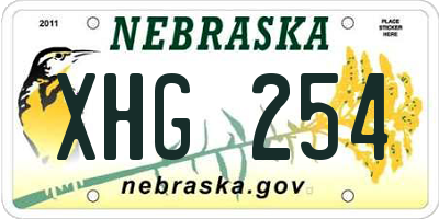 NE license plate XHG254