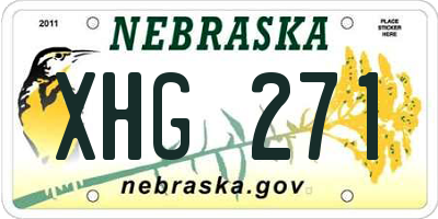 NE license plate XHG271