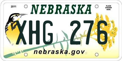 NE license plate XHG276